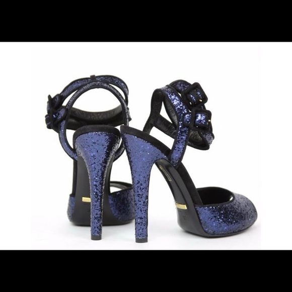 GUCCI Double Ankle Strap Glitter Heel Sandal - Picture 3 of 8